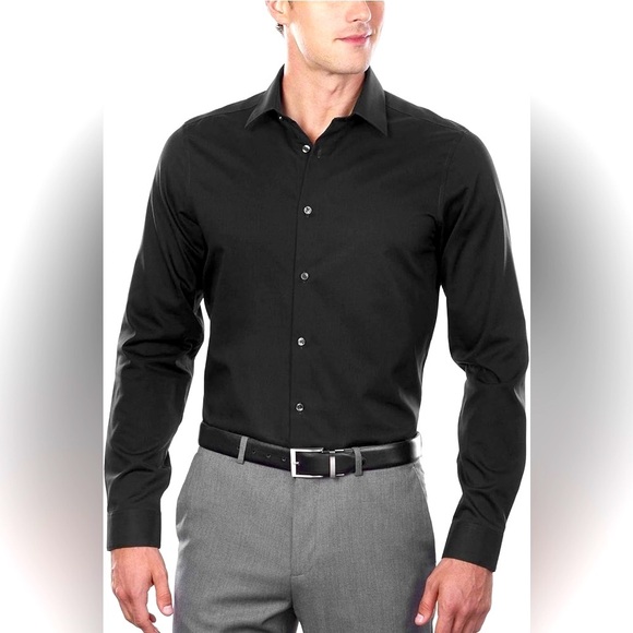 Calvin Klein Black Dress Shirt Tailored Fit - Picture 1 of 5